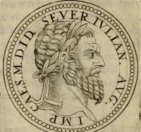 Picture 23 of 66 from De vita et moribus imperatorum Romanorum: excerpta ex libris Sexti Aurelii Victoris, à Caesare Augusto usque ad Theodosium imperatorem. Andreas Schottus compositis tribus M.SS. cum Vett. vulgatis emendabat; scholiis & veris iconibus ex antiquis numismatis delineatis illustrabat. Quibus accesserunt & Eliae Vineti notae (1669), leaf 77