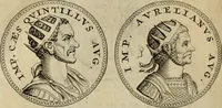 Picture 43 of 66 from De vita et moribus imperatorum Romanorum: excerpta ex libris Sexti Aurelii Victoris, à Caesare Augusto usque ad Theodosium imperatorem. Andreas Schottus compositis tribus M.SS. cum Vett. vulgatis emendabat; scholiis & veris iconibus ex antiquis numismatis delineatis illustrabat. Quibus accesserunt & Eliae Vineti notae (1669), leaf 95