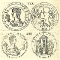 Picture 23 of 101 from De vitis imperatorum et caesarum romanorum : tam occidentalium quam orientalium, nec non vxorum et liberorum eorum, item tyrannorum omnium ... : inde à C. Julio Caesare, primo monarcha, vsque ad D.N. Imperatorem Caesarem Matthiam : vnà cum eorum effigiebus & symbolis ... (1615), leaf 100