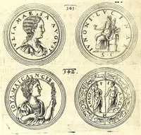 Picture 25 of 101 from De vitis imperatorum et caesarum romanorum : tam occidentalium quam orientalium, nec non vxorum et liberorum eorum, item tyrannorum omnium ... : inde à C. Julio Caesare, primo monarcha, vsque ad D.N. Imperatorem Caesarem Matthiam : vnà cum eorum effigiebus & symbolis ... (1615), leaf 112