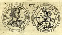 Picture 27 of 101 from De vitis imperatorum et caesarum romanorum : tam occidentalium quam orientalium, nec non vxorum et liberorum eorum, item tyrannorum omnium ... : inde à C. Julio Caesare, primo monarcha, vsque ad D.N. Imperatorem Caesarem Matthiam : vnà cum eorum effigiebus & symbolis ... (1615), leaf 125