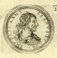 Picture 33 of 101 from De vitis imperatorum et caesarum romanorum : tam occidentalium quam orientalium, nec non vxorum et liberorum eorum, item tyrannorum omnium ... : inde à C. Julio Caesare, primo monarcha, vsque ad D.N. Imperatorem Caesarem Matthiam : vnà cum eorum effigiebus & symbolis ... (1615), leaf 141