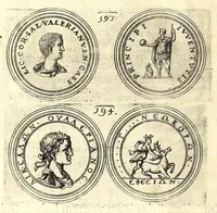 Picture 34 of 101 from De vitis imperatorum et caesarum romanorum : tam occidentalium quam orientalium, nec non vxorum et liberorum eorum, item tyrannorum omnium ... : inde à C. Julio Caesare, primo monarcha, vsque ad D.N. Imperatorem Caesarem Matthiam : vnà cum eorum effigiebus & symbolis ... (1615), leaf 146