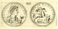 Picture 48 of 101 from De vitis imperatorum et caesarum romanorum : tam occidentalium quam orientalium, nec non vxorum et liberorum eorum, item tyrannorum omnium ... : inde à C. Julio Caesare, primo monarcha, vsque ad D.N. Imperatorem Caesarem Matthiam : vnà cum eorum effigiebus & symbolis ... (1615), leaf 203