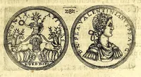 Picture 54 of 101 from De vitis imperatorum et caesarum romanorum : tam occidentalium quam orientalium, nec non vxorum et liberorum eorum, item tyrannorum omnium ... : inde à C. Julio Caesare, primo monarcha, vsque ad D.N. Imperatorem Caesarem Matthiam : vnà cum eorum effigiebus & symbolis ... (1615), leaf 235