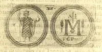 Picture 60 of 101 from De vitis imperatorum et caesarum romanorum : tam occidentalium quam orientalium, nec non vxorum et liberorum eorum, item tyrannorum omnium ... : inde à C. Julio Caesare, primo monarcha, vsque ad D.N. Imperatorem Caesarem Matthiam : vnà cum eorum effigiebus & symbolis ... (1615), leaf 279