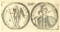 Picture 63 of 101 from De vitis imperatorum et caesarum romanorum : tam occidentalium quam orientalium, nec non vxorum et liberorum eorum, item tyrannorum omnium ... : inde à C. Julio Caesare, primo monarcha, vsque ad D.N. Imperatorem Caesarem Matthiam : vnà cum eorum effigiebus & symbolis ... (1615), leaf 292