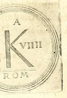An illustration from De vitis imperatorum et caesarum romanorum : tam occidentalium quam orientalium, nec non vxorum et liberorum eorum, item tyrannorum omnium ... : inde à C. Julio Caesare, primo monarcha, vsque ad D.N. Imperatorem Caesarem Matthiam : vnà cum eorum effigiebus & symbolis ... (1615)