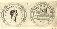 Picture 8 of 101 from De vitis imperatorum et caesarum romanorum : tam occidentalium quam orientalium, nec non vxorum et liberorum eorum, item tyrannorum omnium ... : inde à C. Julio Caesare, primo monarcha, vsque ad D.N. Imperatorem Caesarem Matthiam : vnà cum eorum effigiebus & symbolis ... (1615), leaf 48