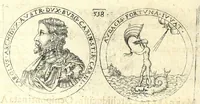 Picture 99 of 101 from De vitis imperatorum et caesarum romanorum : tam occidentalium quam orientalium, nec non vxorum et liberorum eorum, item tyrannorum omnium ... : inde à C. Julio Caesare, primo monarcha, vsque ad D.N. Imperatorem Caesarem Matthiam : vnà cum eorum effigiebus & symbolis ... (1615), leaf 518