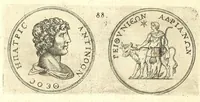 Picture 17 of 101 from De vitis imperatorum et caesarum romanorum : tam occidentalium quam orientalium, nec non vxorum et liberorum eorum, item tyrannorum omnium ... : inde à C. Julio Caesare, primo monarcha, vsque ad D.N. Imperatorem Caesarem Matthiam : vnà cum eorum effigiebus & symbolis ... (1615), leaf 76