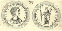 Picture 21 of 101 from De vitis imperatorum et caesarum romanorum : tam occidentalium quam orientalium, nec non vxorum et liberorum eorum, item tyrannorum omnium ... : inde à C. Julio Caesare, primo monarcha, vsque ad D.N. Imperatorem Caesarem Matthiam : vnà cum eorum effigiebus & symbolis ... (1615), leaf 94