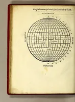 An illustration from De vniuersitate liber, : in quo astronomiæ doctrin[a]eúe coelestis compendium terrae aptatum, & secundum coelestis influxus ordinem praecipuaruḿque originum rationem totus orbis terrae quatenus innotuit, cum regnorum temporibus exponitur. Sed ante omneis alias orbis parteis Terra Sancta summo, hoc est amplissimo co[m]pendio describitur. cui Gallia ob primarium orbis nomen & ius substituitur, eo quòd ambae toti orbi legem sunt daturae. (1552)