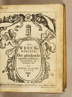 Picture 2 of 21 from De weeck-wercken, der ghedenckwaerdighe historien, leer-gedichten, en spreucken, &c. (1657), leaf 5