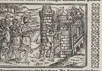 An illustration from De wonderlijcke ende warachtighe historie vant coninckrijck van Peru, : geleghen in Indien, inde welcke verhaelt wordt de gheleghentheydt, costuymen, manieren van leuen, oueruloedicheyt des goudts eñ siluers, ende voort alle de sonderlingste dinghen vanden seluen lande, insghelijckx vanden steden, plaetsen, ende inwoonders desselfs conincrijckx, daer beneuen hoet gheuonden ende eerst by de Keyserlijcke Maiest. hoochloflijcker memorien gheconquesteert ende vercreghen is, met alle de oorlogen eñ strijden die ghebeurt zijn, soo teghens d'Indianen als oock onder den Spaengaerts om tgouuernement deen teghens den anderen. Verciert met veel schoone figuren (1563)