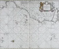 An illustration from De zee-atlas ofte water-wereld : waer in vertoont werden alle de zee-kusten van het bekende des aerd-bodems : seer dienstigh voor alle heeren en kooplieden, als oock voor alle schippers en stuurlieden (1672)