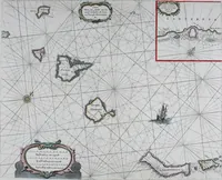 An illustration from De zee-atlas ofte water-wereld : waer in vertoont werden alle de zee-kusten van het bekende des aerd-bodems : seer dienstigh voor alle heeren en kooplieden, als oock voor alle schippers en stuurlieden (1672)