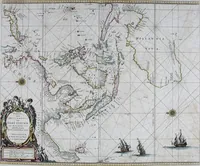 An illustration from De zee-atlas ofte water-wereld : waer in vertoont werden alle de zee-kusten van het bekende des aerd-bodems : seer dienstigh voor alle heeren en kooplieden, als oock voor alle schippers en stuurlieden (1672)