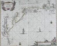 An illustration from De zee-atlas ofte water-wereld : waer in vertoont werden alle de zee-kusten van het bekende des aerd-bodems : seer dienstigh voor alle heeren en kooplieden, als oock voor alle schippers en stuurlieden (1672)