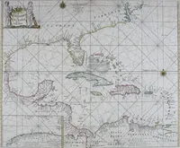 An illustration from De zee-atlas ofte water-wereld : waer in vertoont werden alle de zee-kusten van het bekende des aerd-bodems : seer dienstigh voor alle heeren en kooplieden, als oock voor alle schippers en stuurlieden (1672)