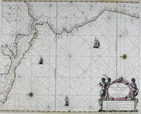 An illustration from De zee-atlas ofte water-wereld : waer in vertoont werden alle de zee-kusten van het bekende des aerd-bodems : seer dienstigh voor alle heeren en kooplieden, als oock voor alle schippers en stuurlieden (1672)