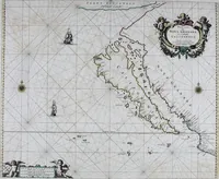 An illustration from De zee-atlas ofte water-wereld : waer in vertoont werden alle de zee-kusten van het bekende des aerd-bodems : seer dienstigh voor alle heeren en kooplieden, als oock voor alle schippers en stuurlieden (1672)