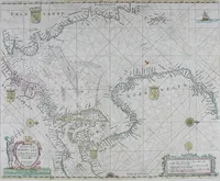 An illustration from De zee-atlas ofte water-wereld : waer in vertoont werden alle de zee-kusten van het bekende des aerd-bodems : seer dienstigh voor alle heeren en kooplieden, als oock voor alle schippers en stuurlieden (1672)