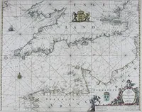 An illustration from De zee-atlas ofte water-wereld : waer in vertoont werden alle de zee-kusten van het bekende des aerd-bodems : seer dienstigh voor alle heeren en kooplieden, als oock voor alle schippers en stuurlieden (1672)