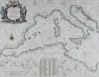 An illustration from De zee-atlas ofte water-wereld : waer in vertoont werden alle de zee-kusten van het bekende des aerd-bodems : seer dienstigh voor alle heeren en kooplieden, als oock voor alle schippers en stuurlieden (1672)