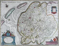 An illustration from De zee-atlas of Water-waerelt, vertoonende alle de zee-kusten van het bekende des aerd-bodems, met een generale beschrijvinge van dien : seer dienstigh voor schippers en stuurlieden, mitsgaders koop-lieden om op 't kantoor gebruyckt te worden : Nieuwelijcks aldus uytgegeven (1665)