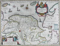 Picture 47 of 74 from De zee-atlas of Water-waerelt, vertoonende alle de zee-kusten van het bekende des aerd-bodems, met een generale beschrijvinge van dien : seer dienstigh voor schippers en stuurlieden, mitsgaders koop-lieden om op 't kantoor gebruyckt te worden : Nieuwelijcks aldus uytgegeven (1665), leaf 106