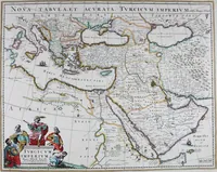 An illustration from De zee-atlas of Water-waerelt, vertoonende alle de zee-kusten van het bekende des aerd-bodems, met een generale beschrijvinge van dien : seer dienstigh voor schippers en stuurlieden, mitsgaders koop-lieden om op 't kantoor gebruyckt te worden : Nieuwelijcks aldus uytgegeven (1665)