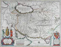 An illustration from De zee-atlas of Water-waerelt, vertoonende alle de zee-kusten van het bekende des aerd-bodems, met een generale beschrijvinge van dien : seer dienstigh voor schippers en stuurlieden, mitsgaders koop-lieden om op 't kantoor gebruyckt te worden : Nieuwelijcks aldus uytgegeven (1665)