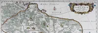 An illustration from De zee-atlas of Water-waerelt, vertoonende alle de zee-kusten van het bekende des aerd-bodems, met een generale beschrijvinge van dien : seer dienstigh voor schippers en stuurlieden, mitsgaders koop-lieden om op 't kantoor gebruyckt te worden : Nieuwelijcks aldus uytgegeven (1665)