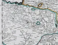 An illustration from De zee-atlas of Water-waerelt, vertoonende alle de zee-kusten van het bekende des aerd-bodems, met een generale beschrijvinge van dien : seer dienstigh voor schippers en stuurlieden, mitsgaders koop-lieden om op 't kantoor gebruyckt te worden : Nieuwelijcks aldus uytgegeven (1665)