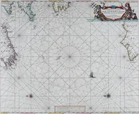 Picture 16 of 74 from De zee-atlas of Water-waerelt, vertoonende alle de zee-kusten van het bekende des aerd-bodems, met een generale beschrijvinge van dien : seer dienstigh voor schippers en stuurlieden, mitsgaders koop-lieden om op 't kantoor gebruyckt te worden : Nieuwelijcks aldus uytgegeven (1665), leaf 46