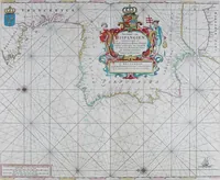 Picture 18 of 74 from De zee-atlas of Water-waerelt, vertoonende alle de zee-kusten van het bekende des aerd-bodems, met een generale beschrijvinge van dien : seer dienstigh voor schippers en stuurlieden, mitsgaders koop-lieden om op 't kantoor gebruyckt te worden : Nieuwelijcks aldus uytgegeven (1665), leaf 50