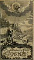 An illustration from D. Heinrich Müllers Thränen- und Trost-Quelle : bey Erklärung der Geschichte, von der grossen Sünderin ... anietzo aufs neue bey jeder Betrachtung mit Vorbereitungs- Busz- und Beicht-Gebeten versehen : samt einer Anweisung zur Sing- und Bibel-Andacht, ... und einer Vorrede Hn. D. Michael Reinhard, mit Kupffer-Stichen gezieret (1724)