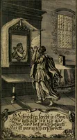 An illustration from D. Heinrich Müllers Thränen- und Trost-Quelle : bey Erklärung der Geschichte, von der grossen Sünderin ... anietzo aufs neue bey jeder Betrachtung mit Vorbereitungs- Busz- und Beicht-Gebeten versehen : samt einer Anweisung zur Sing- und Bibel-Andacht, ... und einer Vorrede Hn. D. Michael Reinhard, mit Kupffer-Stichen gezieret (1724)