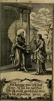 An illustration from D. Heinrich Müllers Thränen- und Trost-Quelle : bey Erklärung der Geschichte, von der grossen Sünderin ... anietzo aufs neue bey jeder Betrachtung mit Vorbereitungs- Busz- und Beicht-Gebeten versehen : samt einer Anweisung zur Sing- und Bibel-Andacht, ... und einer Vorrede Hn. D. Michael Reinhard, mit Kupffer-Stichen gezieret (1724)