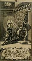 An illustration from D. Heinrich Müllers Thränen- und Trost-Quelle : bey Erklärung der Geschichte, von der grossen Sünderin ... anietzo aufs neue bey jeder Betrachtung mit Vorbereitungs- Busz- und Beicht-Gebeten versehen : samt einer Anweisung zur Sing- und Bibel-Andacht, ... und einer Vorrede Hn. D. Michael Reinhard, mit Kupffer-Stichen gezieret (1724)
