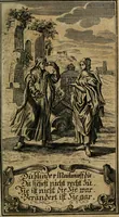 An illustration from D. Heinrich Müllers Thränen- und Trost-Quelle : bey Erklärung der Geschichte, von der grossen Sünderin ... anietzo aufs neue bey jeder Betrachtung mit Vorbereitungs- Busz- und Beicht-Gebeten versehen : samt einer Anweisung zur Sing- und Bibel-Andacht, ... und einer Vorrede Hn. D. Michael Reinhard, mit Kupffer-Stichen gezieret (1724)