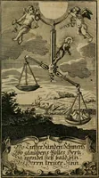 An illustration from D. Heinrich Müllers Thränen- und Trost-Quelle : bey Erklärung der Geschichte, von der grossen Sünderin ... anietzo aufs neue bey jeder Betrachtung mit Vorbereitungs- Busz- und Beicht-Gebeten versehen : samt einer Anweisung zur Sing- und Bibel-Andacht, ... und einer Vorrede Hn. D. Michael Reinhard, mit Kupffer-Stichen gezieret (1724)