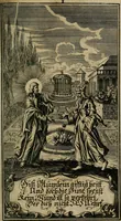 An illustration from D. Heinrich Müllers Thränen- und Trost-Quelle : bey Erklärung der Geschichte, von der grossen Sünderin ... anietzo aufs neue bey jeder Betrachtung mit Vorbereitungs- Busz- und Beicht-Gebeten versehen : samt einer Anweisung zur Sing- und Bibel-Andacht, ... und einer Vorrede Hn. D. Michael Reinhard, mit Kupffer-Stichen gezieret (1724)