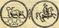 An illustration from Dialoghi di d. Antonio Agostini arcivescovo de Tarracona; sopra le medaglie, iscrizioni, e altre antichita: (1698)