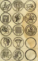 An illustration from Dialoghi di don Antonio Agostini archivescovo di Taracona, intorno alle medaglie, inscrittioni, & altre antichità (1625)
