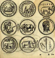 An illustration from Dialoghi di don Antonio Agostini archivescovo di Taracona, intorno alle medaglie, inscrittioni, & altre antichità (1625)