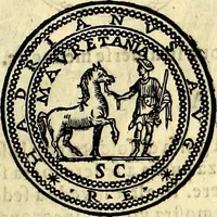 An illustration from Dialoghi di don Antonio Agostini archivescovo di Taracona, intorno alle medaglie, inscrittioni, & altre antichità (1625)