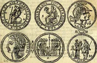 An illustration from Dialoghi di don Antonio Agostini archivescovo di Taracona, intorno alle medaglie, inscrittioni, & altre antichità (1625)