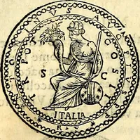An illustration from Dialoghi di don Antonio Agostini archivescovo di Taracona, intorno alle medaglie, inscrittioni, & altre antichità (1625)